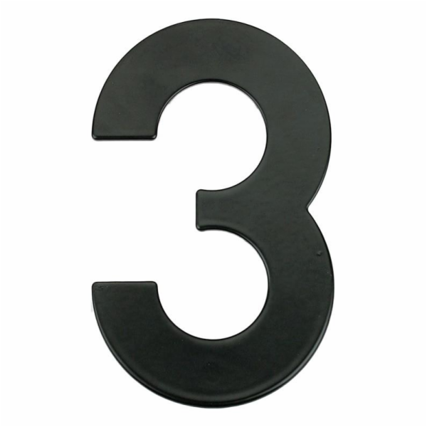 Číslo "3", matná černá, 145 mm