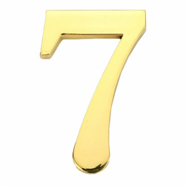 Číslo dveří "7", zlatá barva, 45 mm