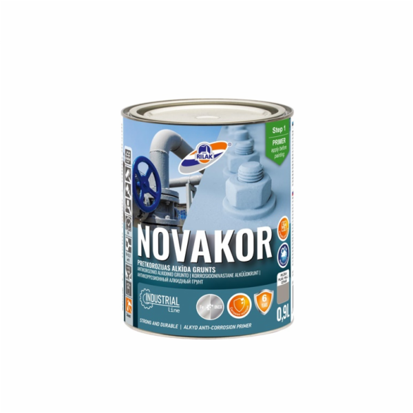 Základní nátěr Rilak Novakor, světle šedý, 0,9l