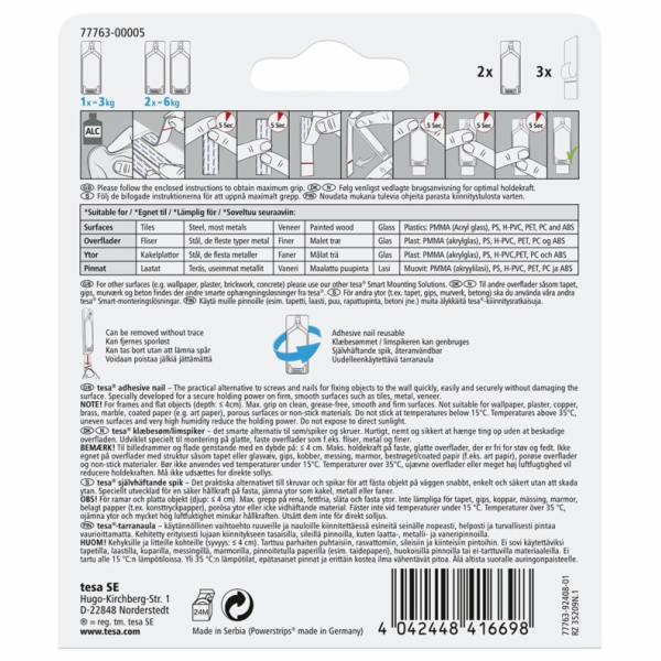 Háčky na zavěšení rámu, 77763, 2X3 kg, na dlaždice