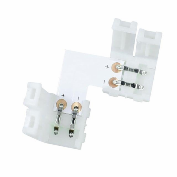 Konektor pro LED pásek LED-CON-L8, tvar L 8mm, nalisovací