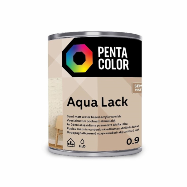 Akrylový lak Pentacolor Aqua Lack, polomatný, 0,9l