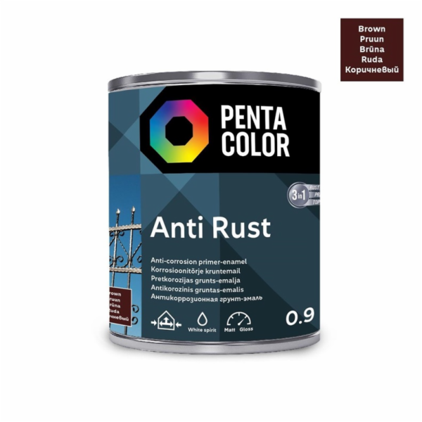 STŘEDNĚ HNĚDÁ ANTIKOROZNÍ BARVA "ANTIRUST" (0,9 l)