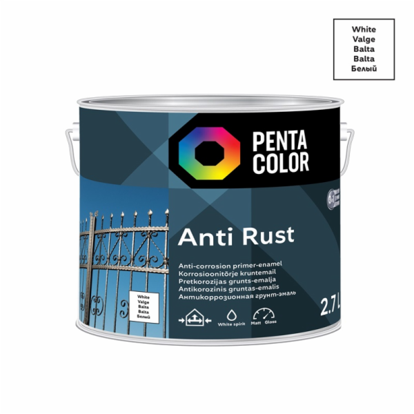 BÍLÝ ANTIKOROZNÍ ZÁKLADNÍ LAK "ANTIRUST" (2,7 l)