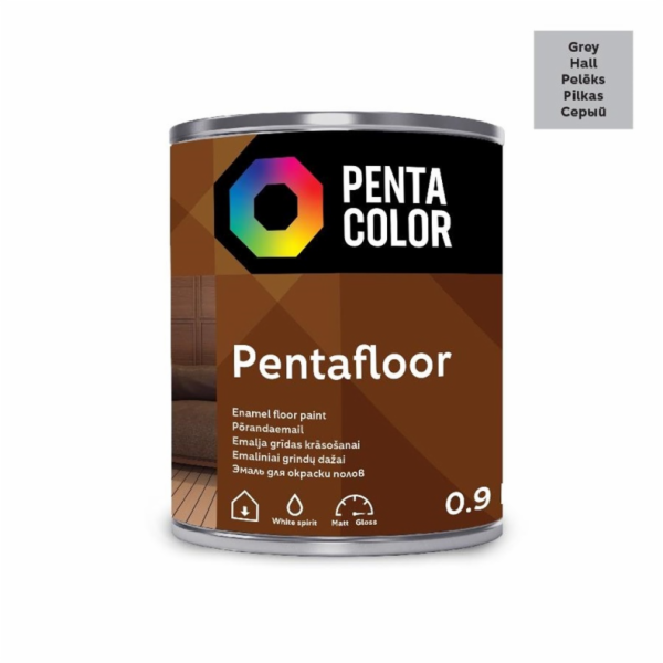 Barva na podlahu Pentacolor Pentafloor, šedá, 0,9l