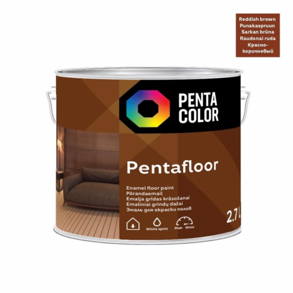 Barva na podlahu Pentacolor Pentafloor, červenohnědá, 2,7l