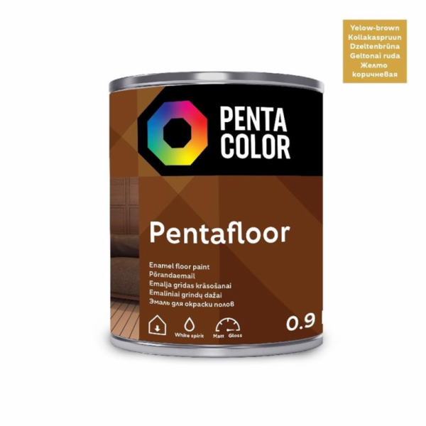 Barva na podlahu Pentacolor Pentafloor, žlutohnědá, 0,9l