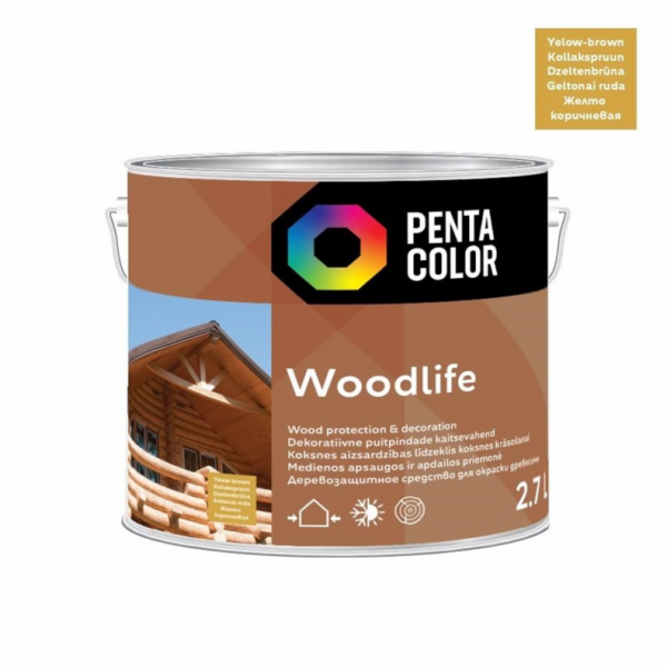 Impregnant Pentacolor Woodlife, žlutohnědý, 2,7l