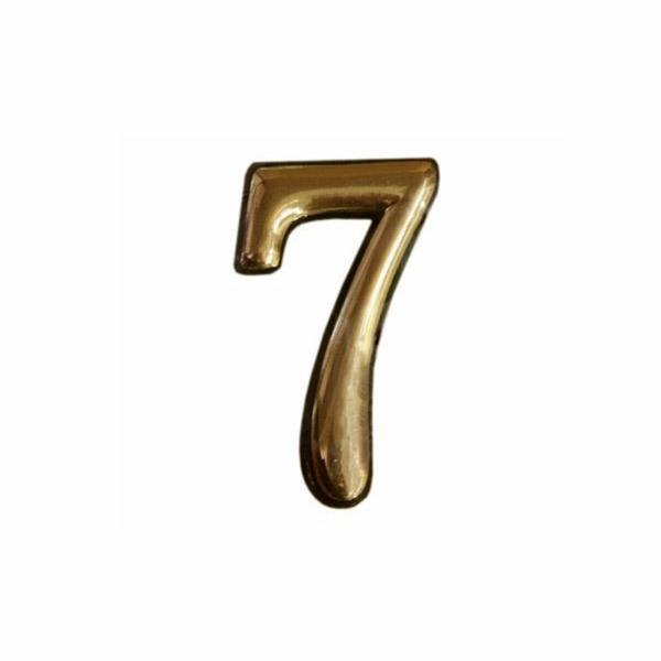 Číslo "7" N1011, barva mosaz, 5 cm
