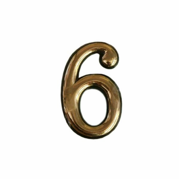 Číslo "6" CR 6, barva chrom, 5 cm