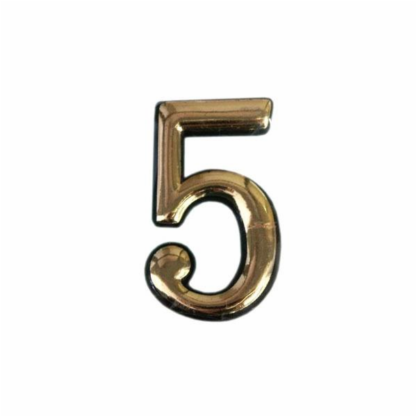 Číslo "5" CR 5, barva chrom, 5 cm