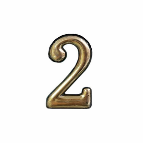 Číslo "2" CR 2, barva chrom, 5 cm