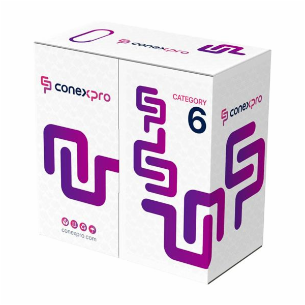 Kabel Conexpro UTP kabel, CAT6, LSOH, 24AWG, 305m, bílý