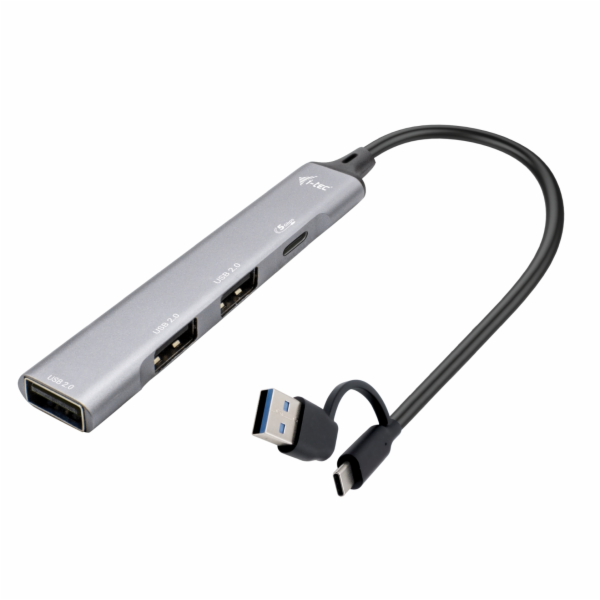i-tec USB-C/USB-A Metal Charging + data HUB, 15W per port...