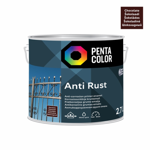 ČOKOLÁDOVÁ BARVA ANTIKOROZNÍ BARVA "ANTIRUST" (2,7 l)