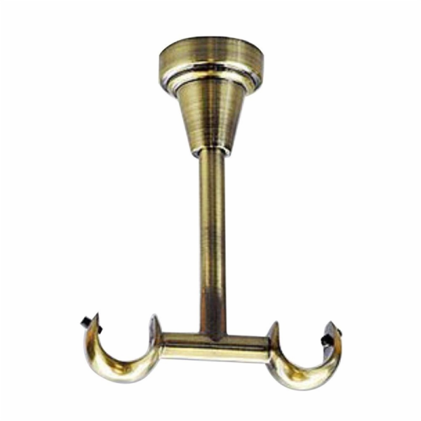 Dvojitý římsový držák, staré zlato, 12 cm, D19