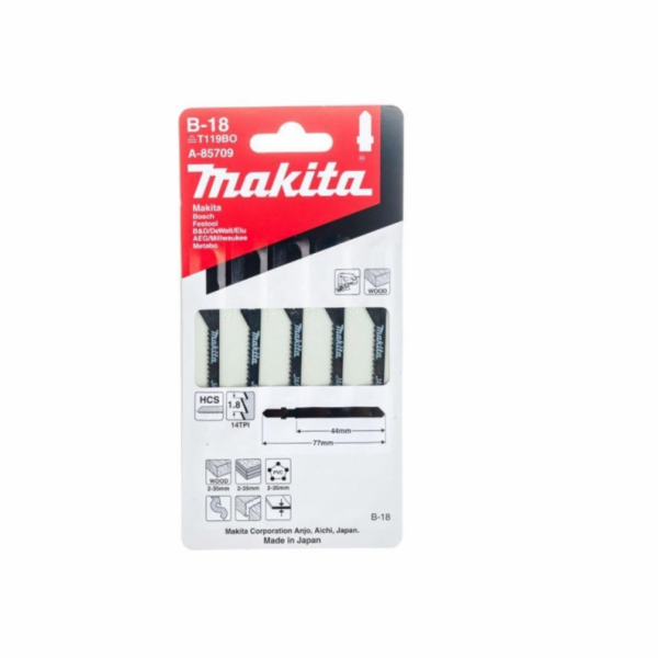 Upínací pily Makita, T119BO, 5 ks.