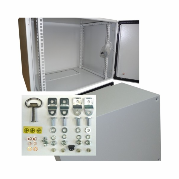 OCRACK 19" venkovní rozvaděč IP55 6U-400mm plechové dveře