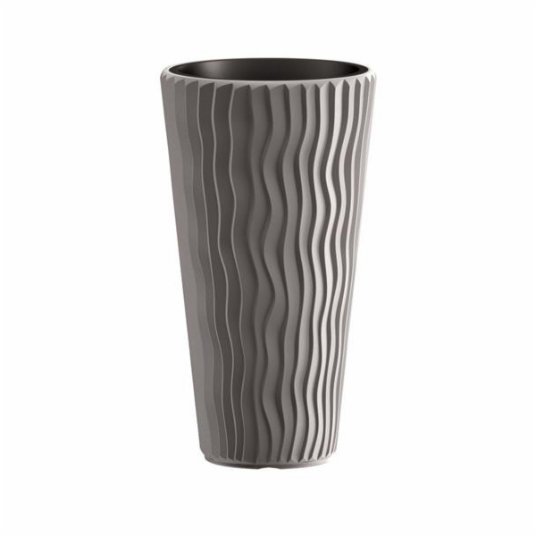 Květináč Prosperplast SANDY SLIM šedý kámen 39 cm 
