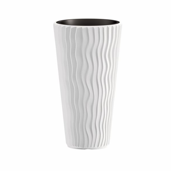 Hrnec Prosperplast Sandy DPSP300, V 29,7 cm, bílý