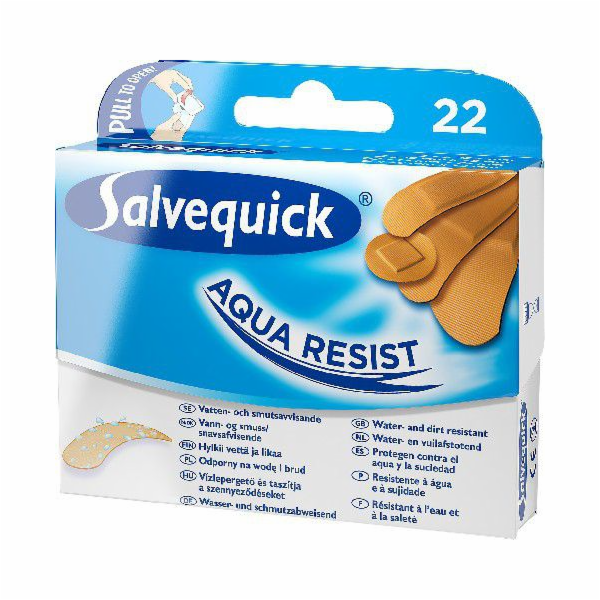 Voděodolné náplasti Salvequick Aqua Resist 1 balení-22 ks
