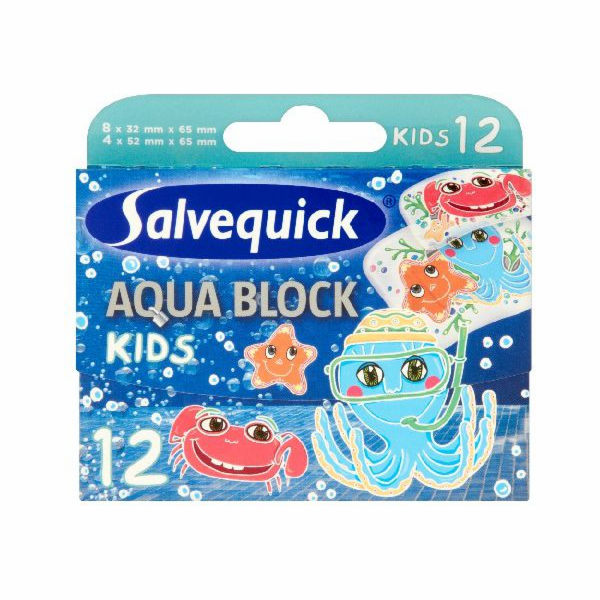 Náplasti Salvequick Aqua Block Kids 1 balení - 12 ks