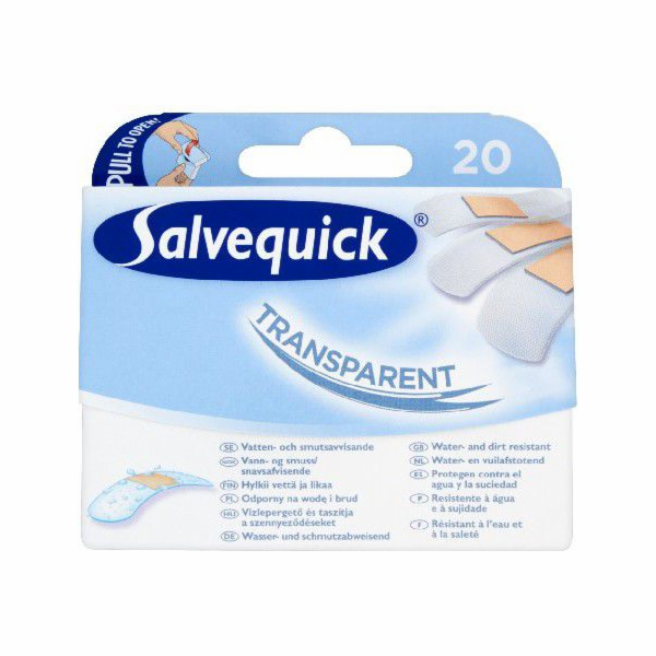 Salvequick Transparentní náplasti 1 balení - 20 ks