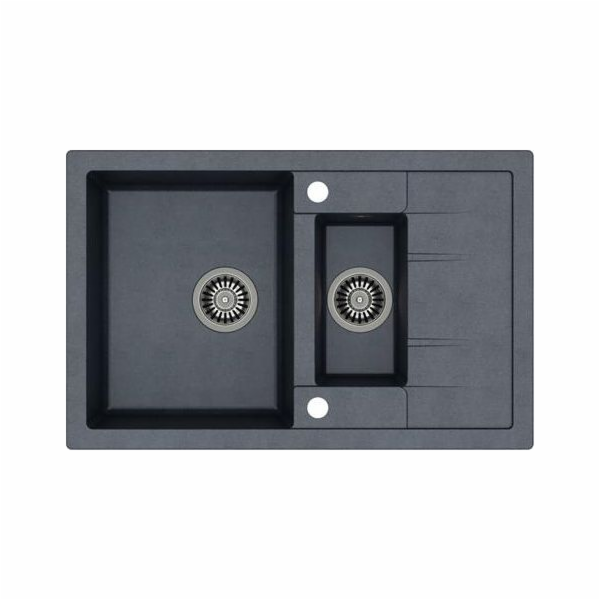 Dřez Quadron MORGAN 156 GraniteQ, ocel / černá metalíza