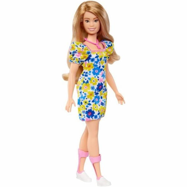 Barbie Fashionista Downův syndrom v panence s květinovými...