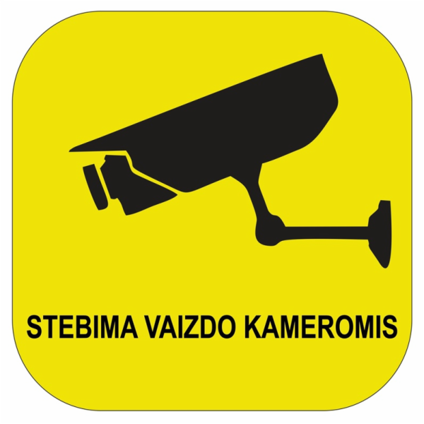 Samolepka je monitorována kamerou 125x125mm