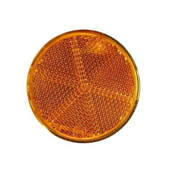 Žlutý nalepovací reflektor, kulatý, O 60 mm