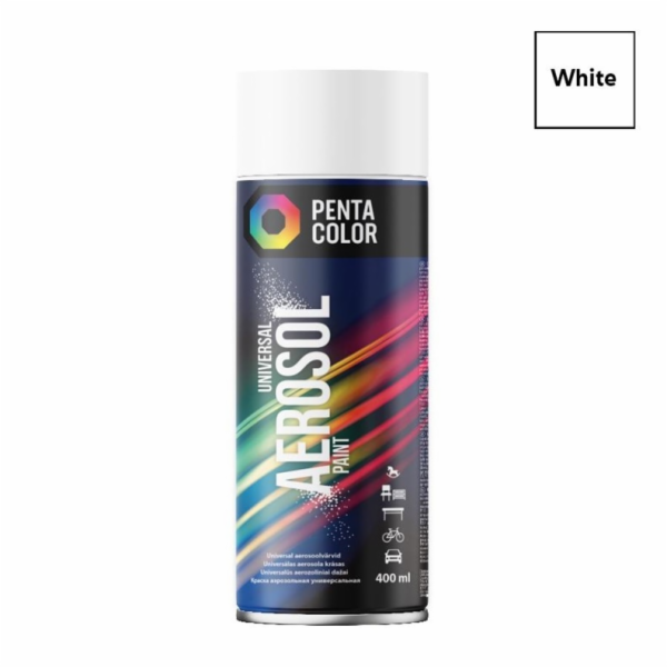 Aerosolová barva Pentacolor bílá lesklá R9010 400ml