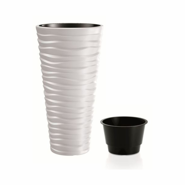 Květináč Prosperplast SAND SLIM bílý 34,9 cm 
