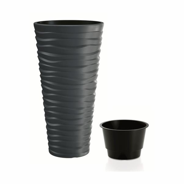 Květináč Prosperplast SAND SLIM antracit 34,9 cm 