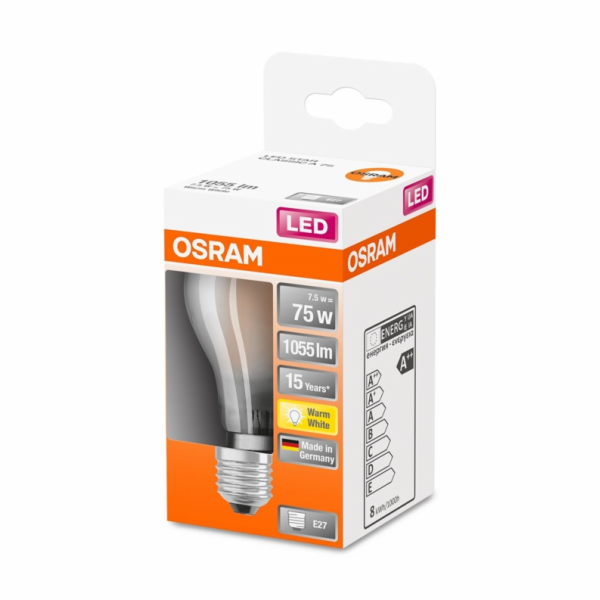 LED žárovka OSRAM, A60, E27, 7,5 W, 1055 lm, 2700 K