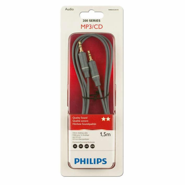 Kabel PHILIPS 3,5 mm M, 3,5 mm M, 1,5 m, šedý SWA4522S/10