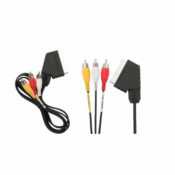 Kabel BLOW SCART M, 3XRCA M, 1,5m, černý 91-145