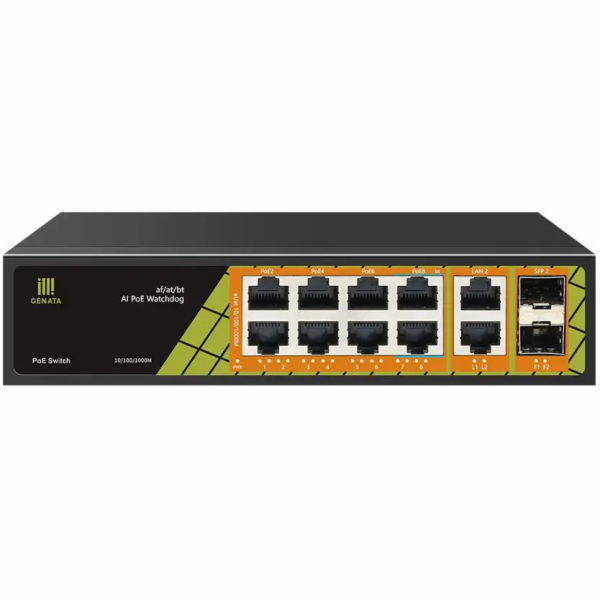 Switch Conexpro GNT-P1012G6 2x GLAN, 8x GLAN s PoE, 2x SF...