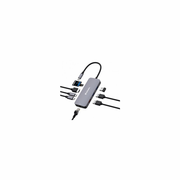 VERBATIM Hub USB-C Pro Multiport 9 Port, 3x USB 3.2, 2x U...