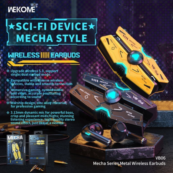 Bezdrátová sluchátka řady VB06 Mecha - Bluetooth V5.3 TWS...