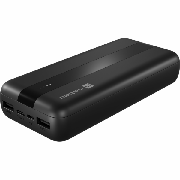 NATEC powerbanka TREVI 20000 mAh 2X USB-A +1X USB-C, černá