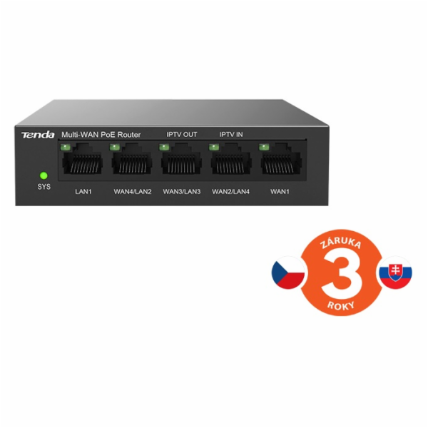 Tenda G0-5G-PoE 5xRJ45 Gigabit PoE Router 4xPoE 802.3af/a...