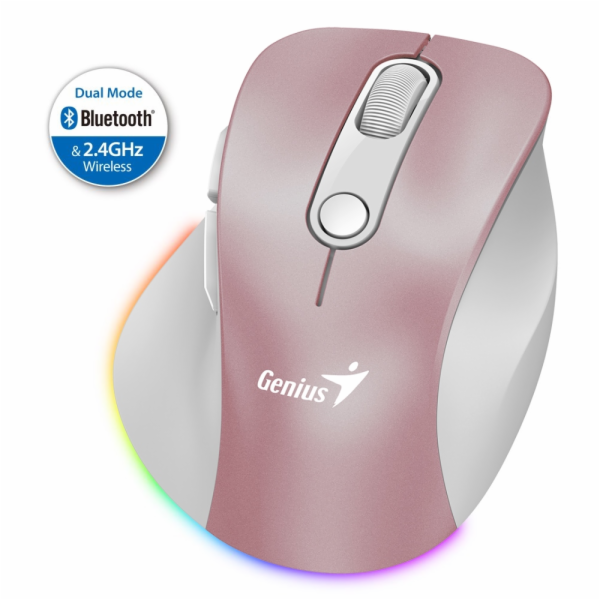 GENIUS Ergo 9000S Pro Pink/ duální Bluetooth + 2,4GHz/ 24...