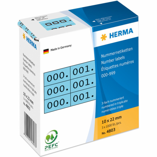 Herma Samolepící etikety 10 x 22 mm / 1000 kusů (4803)