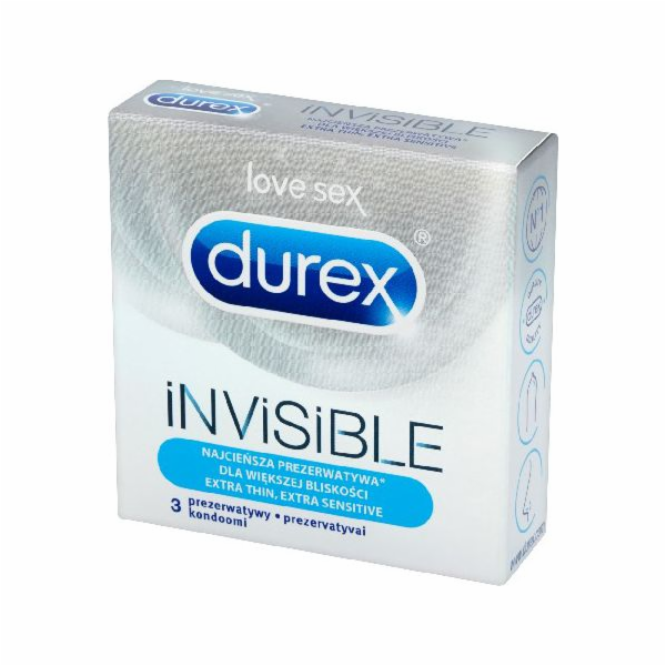 Durex Invisible Extra Sensitive kondomy 3 ks