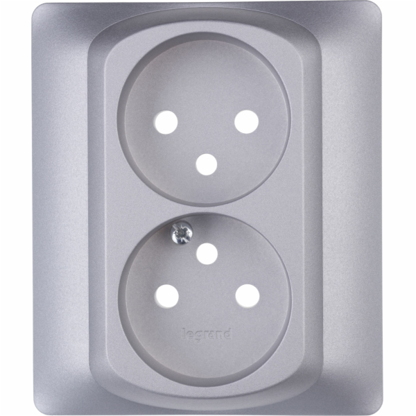 Legrand Sistena Life dvojitá zásuvka stříbrná - 771335