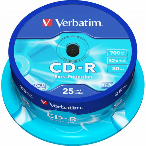 Verbatim CD-R 700 MB 52x 25 kusů (43432)