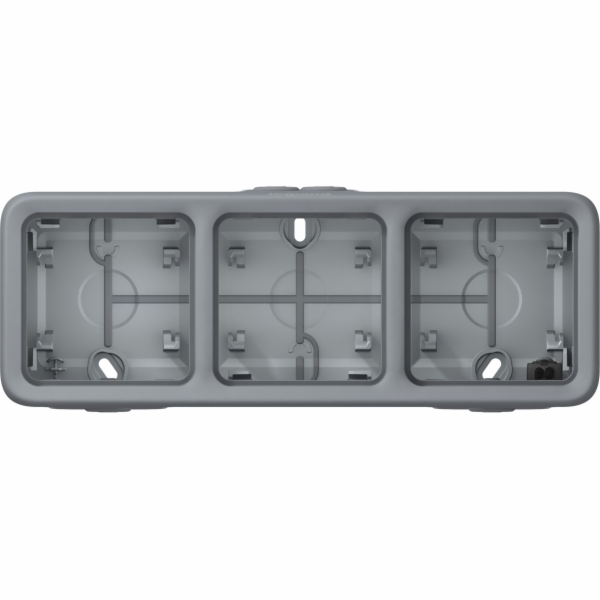 Legrand PLEXO55 Trojitý horizontální přisazený box šedý (...