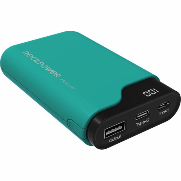 Powerbanka Realpower PB-7500C 7500mAh zelená