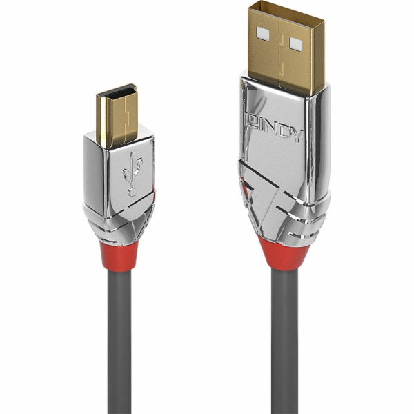 Lindy USB-A - miniUSB USB kabel 5 m šedý (36634)